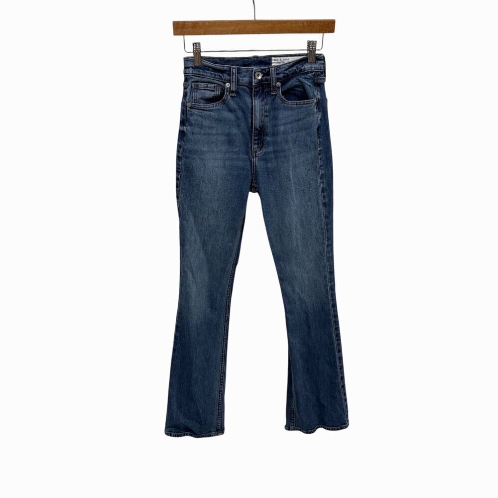 Rag & Bone Piper Mid-Rise Wide Leg Bootcut Full Length Jeans 24